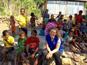 Camila Urbina in a nutrition screening with the community in Oecusse, Timor Leste on June 22 2016